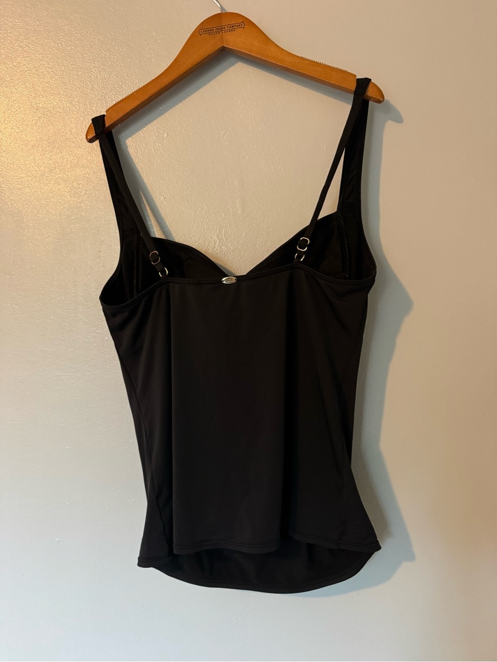 Soft Surroundings Black Sweetheart Neck Camisole with Adjustable Straps